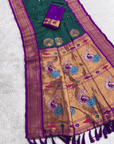 Peacock Blue kalanjali Paithani Silk Zari Woven Saree