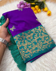 Purple Soft Silk Zari Woven Saree with Butterfly Concept Saree