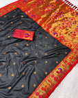 Black Traditional Yeola Paithani Silk Zari Woven Saree