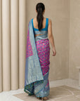 Magenta Soft Ikkat Patola Silk Geometric Ikkat Weaves Saree