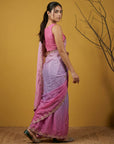 Pink & Lavender Soft Fendy Satin with Gotapatti Work Padding Saree