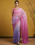 Pink & Lavender Soft Fendy Satin with Gotapatti Work Padding Saree