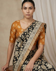 Black Soft Tussar Silk Saree with Kalamkari Printed Saree