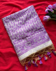 Purple Premium Kashmiri Cotton Jamdani Concept Saree