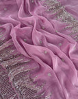 Pink Premiun NC Moss Fabric Saree with Pearl Work