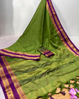 Mehendi Green Traditional Narayanpet Mul Cotton Saree