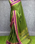 Mehendi Green Traditional Narayanpet Mul Cotton Saree