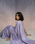 Lavender Soft Raspberry Silk with Sequin Embroidery Work Saree