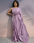 Mauve Soft Raspberry Silk with Sequin Embroidery Work Saree