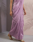 Mauve Soft Raspberry Silk with Sequin Embroidery Work Saree