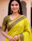 Mehendi Green Soft Ikkat Pochampally Patola Silk Zari Woven Saree