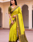 Mehendi Green Soft Ikkat Pochampally Patola Silk Zari Woven Saree