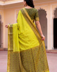 Mehendi Green Soft Ikkat Pochampally Patola Silk Zari Woven Saree
