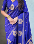 Violet Soft Silk with Elephant Pattern Saree