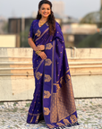 Violet Soft Silk with Elephant Pattern Saree