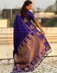 Violet Soft Silk with Elephant Pattern Saree