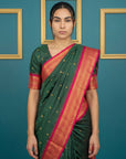 Bottle Green Premium Soft Gadwal Silk Zari Woven Saree