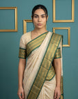 Cream Premium Soft Gadwal Silk Zari Woven Saree