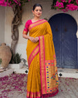 Gold Premium Traditional Maharani Paithani Silk Saree