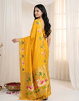 Gold Soft Paithani Silk Saree with Swan Concept Saree