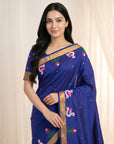 Violet Soft Paithani Silk Saree with Swan Concept Saree