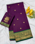 Wine Soft Kanjivaram Silk Zari Woven Traditional Saree