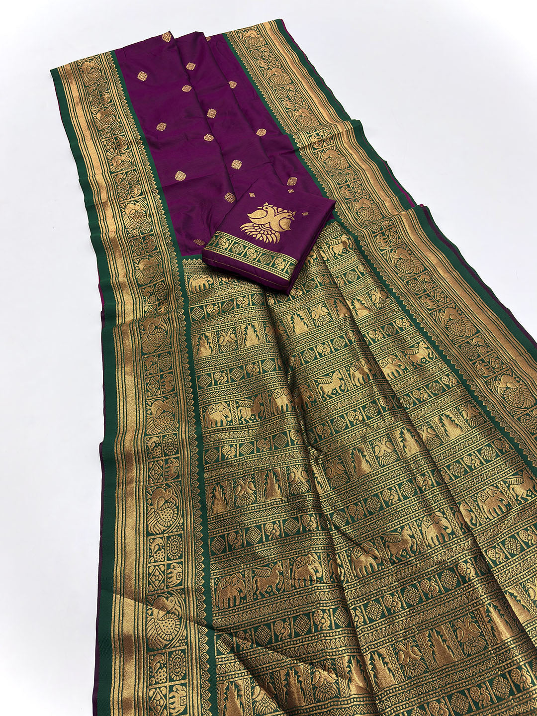 Wine Soft Kanjivaram Silk Zari Woven Traditional Saree