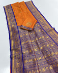 Orange Soft Kanjivaram Silk Zari Woven Traditional Saree