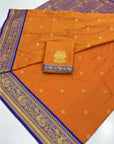 Orange Soft Kanjivaram Silk Zari Woven Traditional Saree