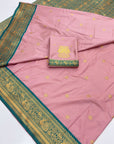 Light Pink Soft Kanjivaram Silk Zari Woven Traditional Saree