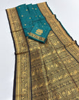 Rama Blue Soft Kanjivaram Silk Zari Woven Traditional Saree