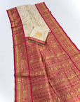 Cream Soft Kanjivaram Silk Zari Woven Traditional Saree