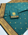 Rama Blue Soft Kanjivaram Silk Zari Woven Traditional Saree