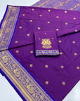 Purple Soft Kanjivaram Silk Zari Woven Traditional Saree