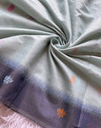Sky Blue Premium Soft Ikkat Cotton with Pichwai Pattern Saree