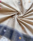 White Premium Soft Ikkat Cotton with Pichwai Pattern Saree