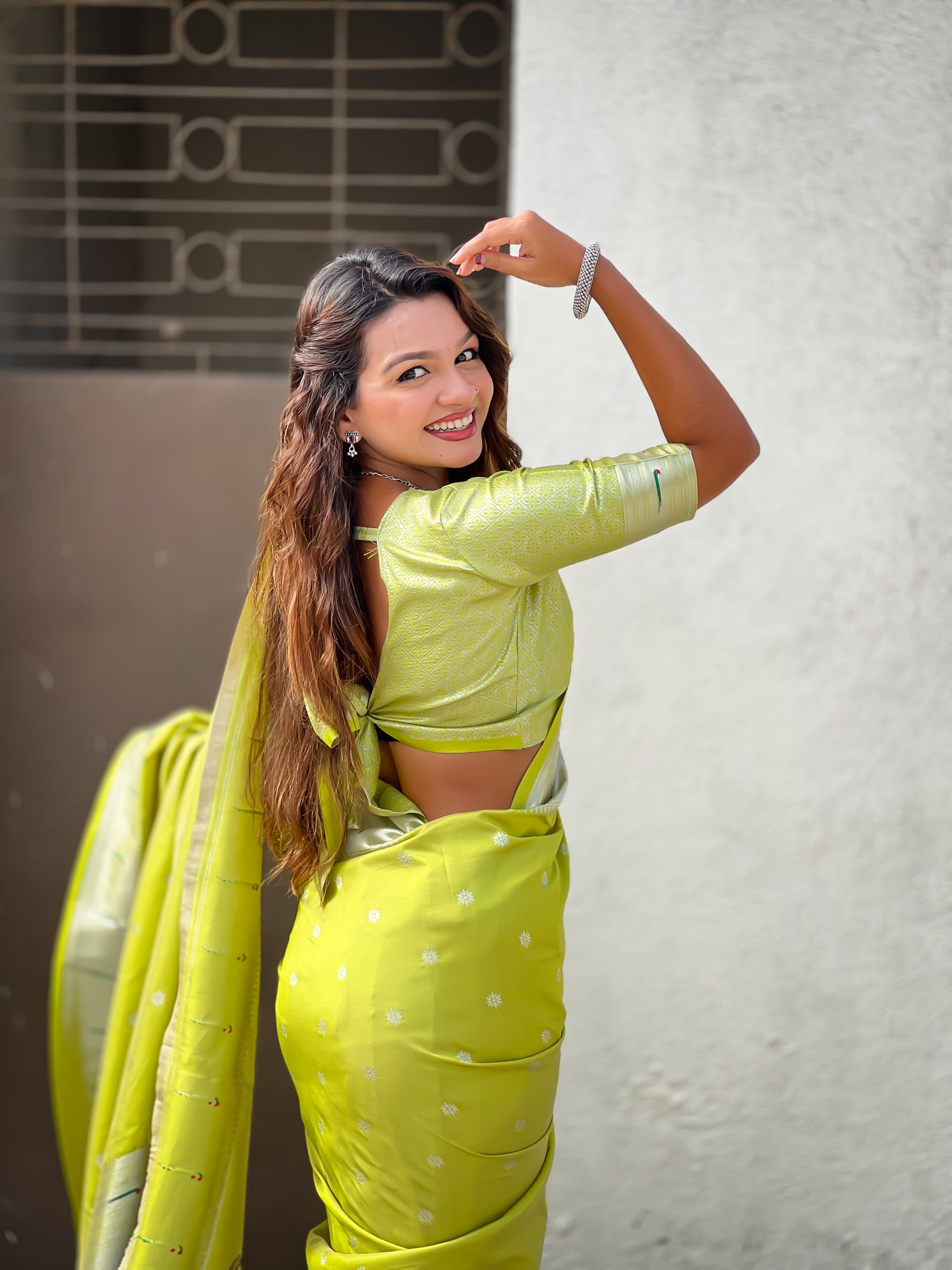 Green Paithani Silk Zari Woven Saree with Lotus Peacock Pallu