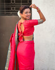 Rani Pink Soft Patola Silk Saree with Bandhani Weaves Saree