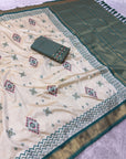 Rama Blue Premium Soft Ikkat Pochampally Patola Silk Saree