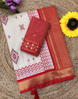 Red Premium Soft Ikkat Pochampally Patola Silk Saree