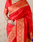 Red Premium Silk with Zari Work & Rangoli Pallu
