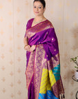 Purple Premium Silk with Zari Work & Rangoli Pallu