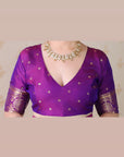 Purple Premium Silk with Zari Work & Rangoli Pallu