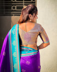 Purple Soft Traditional Kolam Art Concept Zari Woven Silk Saree