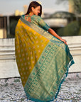 Mehendi Green Soft Ikkat Patola Zari Woven Silk Saree