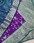 Purple Premium Banarasi Silk Zari Woven Meenakari Floral Jaal Saree