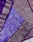 Lavender Premium Banarasi Silk Zari Woven Meenakari Floral Jaal Saree