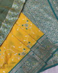 Yellow Premium Banarasi Silk Zari Woven Meenakari Floral Jaal Saree