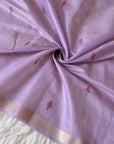 Lavender Premium Soft Muga Cotton Swan Pattern Saree