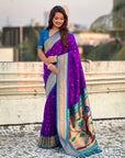 Purple Paithani Silk with Kadiyal Border Saree